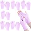 6 Pairs Fingerless Moisturizing Gloves Eczema Cotton Gloves for Adults Half Finger Touchscreen Lotion Overnight Dry Hands for Women Sleeping(Pink) view 1