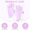 6 Pairs Fingerless Moisturizing Gloves Eczema Cotton Gloves for Adults Half Finger Touchscreen Lotion Overnight Dry Hands for Women Sleeping(Pink) view 2