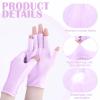 6 Pairs Fingerless Moisturizing Gloves Eczema Cotton Gloves for Adults Half Finger Touchscreen Lotion Overnight Dry Hands for Women Sleeping(Pink) view 3
