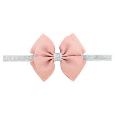 1Piece 20Color Hair Bow Flower Headband Silver Ribbon Hair Band Handmade DIY Hair Accessories(16)