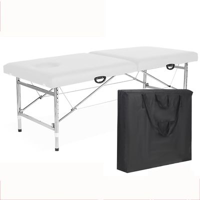 Portable Folding Massage Table with Adjustable Height, PU Leather Spa Lash Salon Bed with Pillow, Cover & Carry Bag