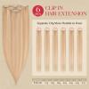 Rich Choices Real Human Hair Clip In Extensions-6 Pcs Single Clip Design-Invisible Clip in Extensions for Thin Hair-Hairpieces for Women/Men-18 Inches #18P613 Ash Blonde Highlighted Bleach Blonde view 2