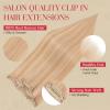 Rich Choices Real Human Hair Clip In Extensions-6 Pcs Single Clip Design-Invisible Clip in Extensions for Thin Hair-Hairpieces for Women/Men-18 Inches #18P613 Ash Blonde Highlighted Bleach Blonde view 3