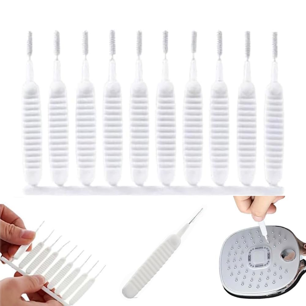 2025 Upgrade Shower Head Cleaning Brush, 10PCS Multifunctional Shower Cleaning Tools Shower Cleaning Brush for Small Hole with Storage Boxes for Household Bathroom