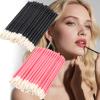 100 Pieces Disposable Lip Brushes Premium Lipstick Gloss Wands Applicator Makeup Tool Kits (Mixed 2 color) view 3