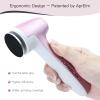 AprElm-E7 Rechargeable Electric Foot Callus Remover with 3-Sizes 120Pcs Sandpaper Discs, Professional 1000RPM 3-Speed Control Electric Foot File (Pink) view 2