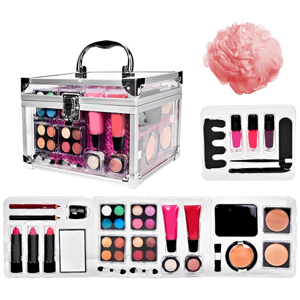 Travel Makeup Case - Cosmetic Kit, Teen Performance Bag | Complete Halloween Theater Set, Creative Tween Organizer, Kit for Bridal Event Preparation