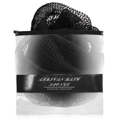 African Net Sponge Authentic for Exfoliating - Extra Knots for Deep Cleansing & Back Scrubbing - Body Scrubber Washcloth for Women & Men - Daily Shower Exfoliator for Smooth, Glowing Skin(Black)
