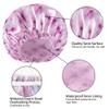 4 PCS Shower Caps for Women, Printing Bath Caps, Double Layers Shower Cap Reusable Waterproof, Bathing Shower Caps, Environmental Protection Hair Bath Hat - Flower B view 4