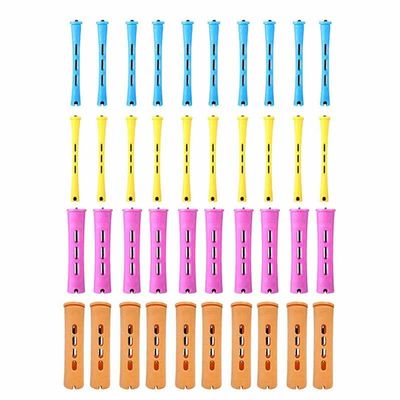 40Pcs Hair Perm Rods Set - 4 Sizes Plastic Cold Wave Rods, Heatless Perming Curlers Rollers with Pintail Comb for Long, Short, Straight, Curly & Natural Hair - DIY Hair Styling Tools
