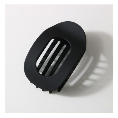 12 Pcs Flat Claw Clips for Women - 3.74 Inch Solid Color Hair Clips Accessories, Ideal for Thick & Thin Hair - Stylish Ellipse & Pointed-nose Designs (Black)