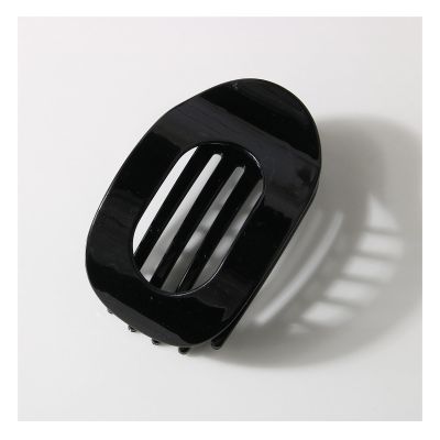 12 Pcs Flat Claw Clips for Women - 3.74 Inch Solid Color Hair Clips Accessories, Ideal for Thick & Thin Hair - Stylish Ellipse & Pointed-nose Designs (Black1)