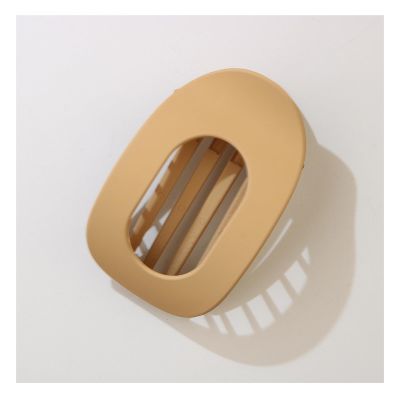 12 Pcs Flat Claw Clips for Women - 3.74 Inch Solid Color Hair Clips Accessories, Ideal for Thick & Thin Hair - Stylish Ellipse & Pointed-nose Designs (Yellow Khaki)