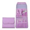 16-Piece Nail Clipper Set Stainless Steel Nail Clippers Tool kit Home Manicure Nail Art Dead Skin Removal Tool(Purple) view 1