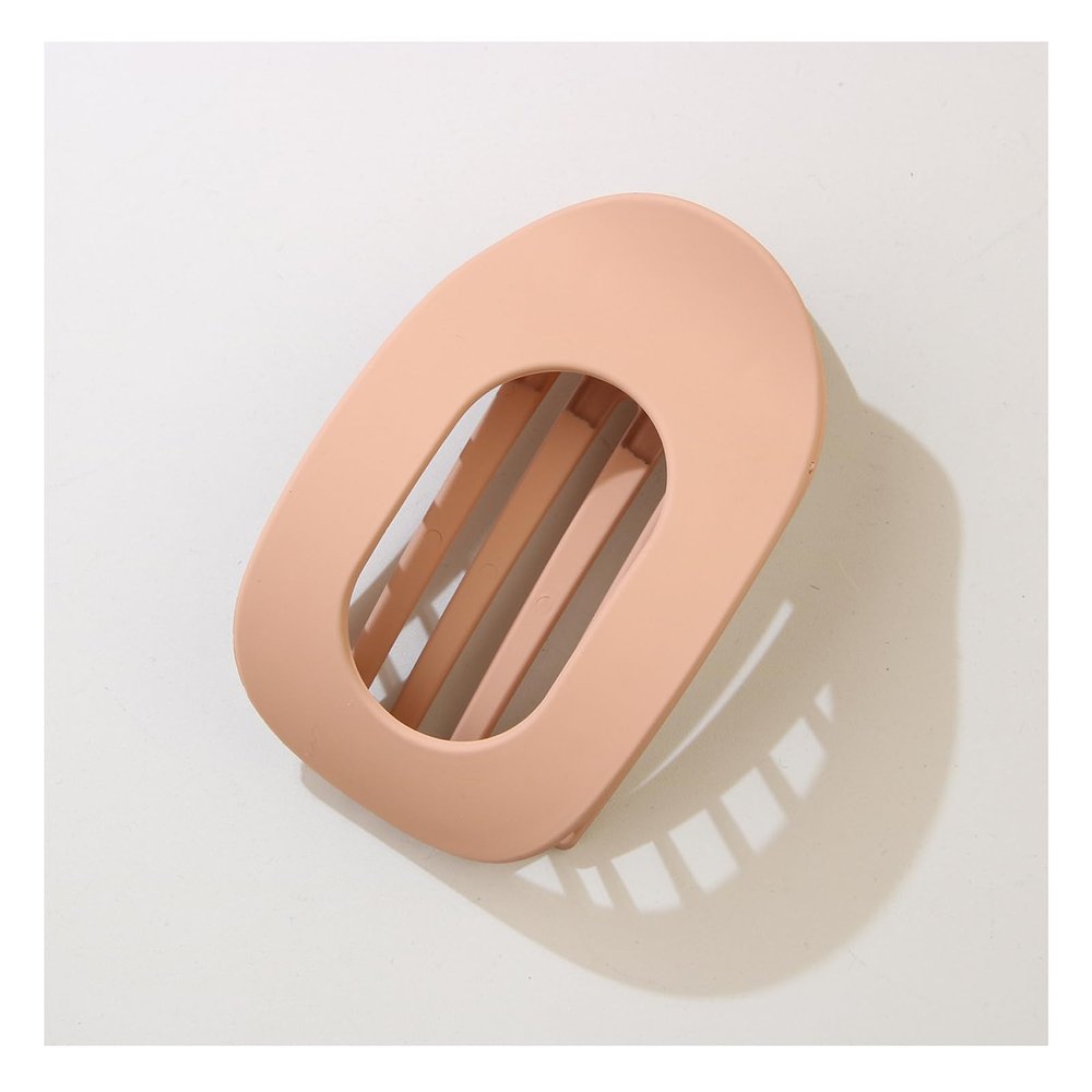 12 Pcs Flat Claw Clips for Women - 3.74 Inch Solid Color Hair Clips Accessories, Ideal for Thick & Thin Hair - Stylish Ellipse & Pointed-nose Designs (Pink)
