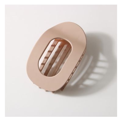 12 Pcs Flat Claw Clips for Women - 3.74 Inch Solid Color Hair Clips Accessories, Ideal for Thick & Thin Hair - Stylish Ellipse & Pointed-nose Designs (Light Pink)