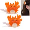3PCS Mini Crab Claw Clips,Crab Bangs Hair Clips,Animal Shape Hair Claw Clips,Acetate Hair Clips for Girls,Small Sides Claw Barrettes for Women (Crab) view 1