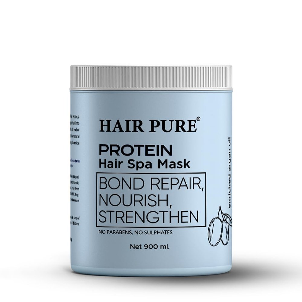 Hair Pure Protein Hair Spa Mask | Strengthening & Nourishing Treatment | Reduces Breakage & Restores Shine | Deep Conditioning for All Hair Types | Ideal for Damaged & Color-Treated Hair 900 ml