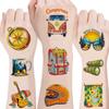 100Sheets Camping Temporary Tattoos Birthday Themed Party Supplies Decoration Favors Cute Camping Sticker for Kids Boys Home Activity Class Prizes Carnival Christmas Rewards view 1