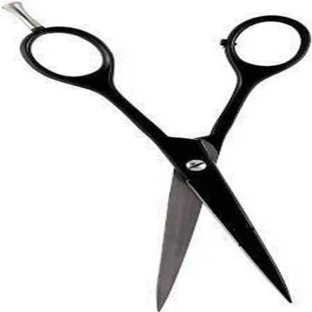 Professional Black Hair and Moustache Scissors  Stainless Steel, Precise Cutting, for Home and Salon Use