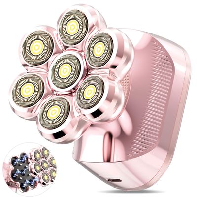 HEBECA 7D Electric Shaver for Women  Upgraded Electric Razor for Women with Rotary Floating Magnetic Head, Detachable and Waterproof, Painless Hair Remover for Legs, Bikini, Face, Sensitive Skin