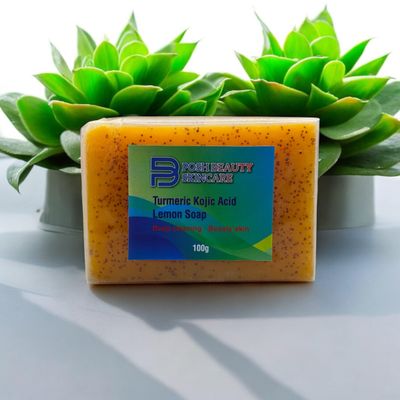Turmeric Kojic Acid Lemon Soap, Deep Cleaning, Brightening, 100g from Posh Beauty Skincare