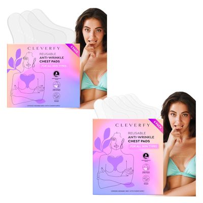 CLEVERFY Silicone Chest Wrinkle Pads for Dcollet - 3 x 6 T-Shape