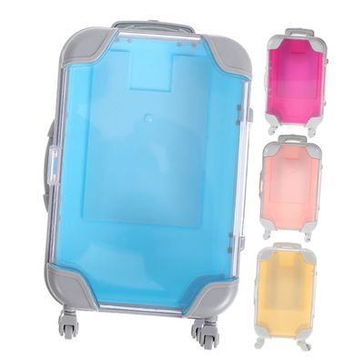 Didiseaon 4pcs Mini False Eyelashes Boxes Clear Portable Small Suitcase Holder Lightweight Makeup Case Wheels Travel Cosmetic Organizer for Women