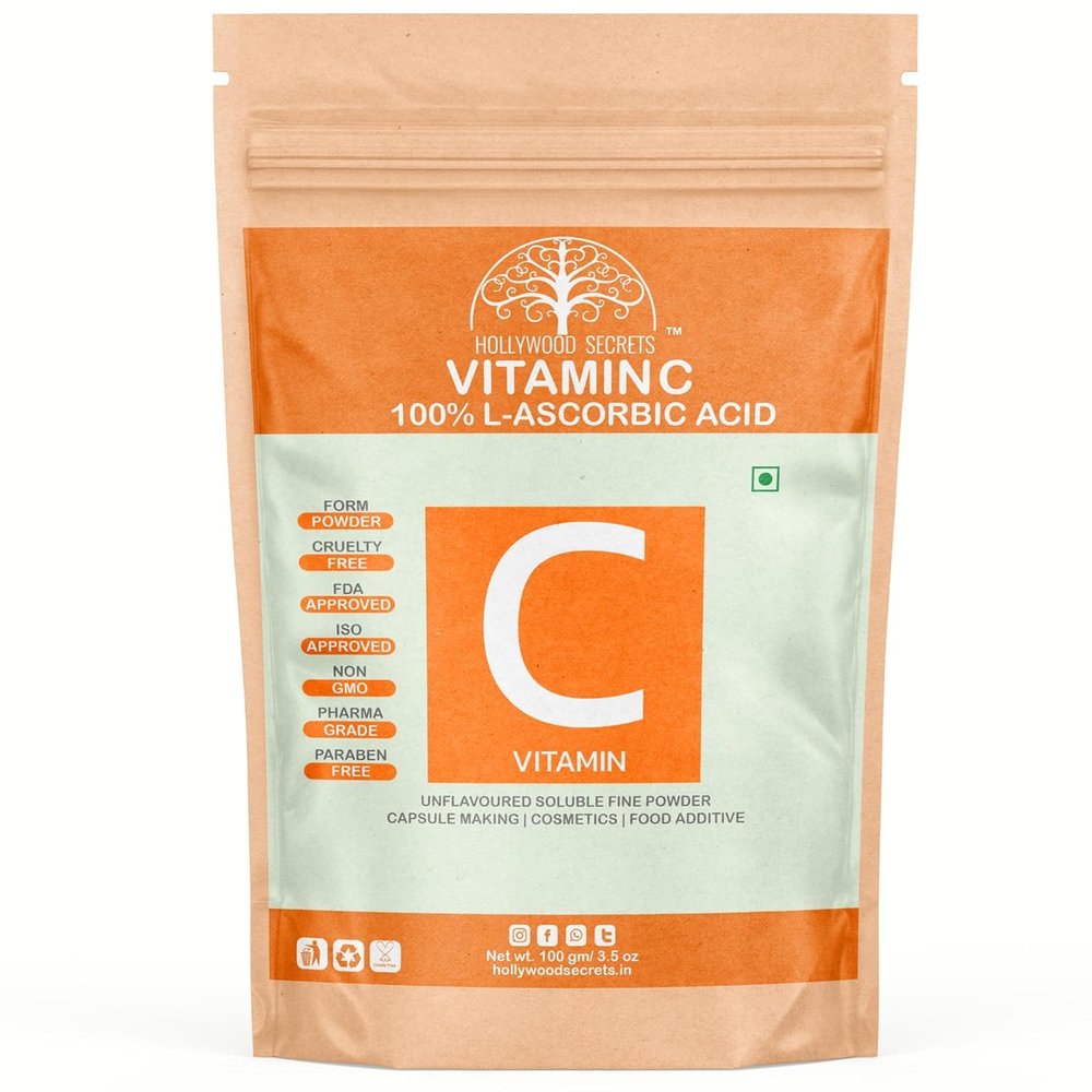 100% Pure Organic Vitamin C Powder L Ascorbic Acid DIY Serum Making Face Care 100 gm
