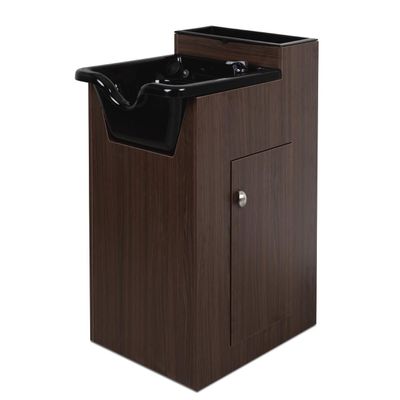 Cumberland Shampoo Bowl Cabinet in Walnut - Cabinet Only | Minerva Beauty