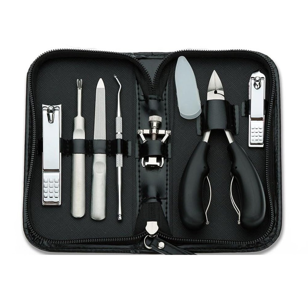 MVNOIRE Stainless Steel Nail Clipper Set Toenail Clipper Nail Corrector Nail Groove Pedicure Tool