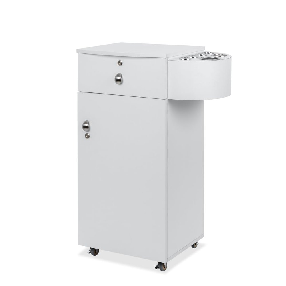 Camden Mobile Salon Styling Station in White - Barber Shops, Beauty & Hair Salons | Minerva Beauty