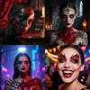 Black/ Red Face & Body Paint Black/ Red3 Brushes2pc Sponge 1.06 OZ Water Activated for Halloween Demon Clown Joker Skeleton Zombie Costume Theater Stage Makeup Cosplay & Parties view 3
