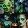Green Face & Body Paint Dark/ Light Green3 Brushes 2pc Sponge1.06 OZ Water Activated for Halloween Monster Witch Orcs Hulk Hunting Camouflage Costumes Alien Frankenstein Cosplay & Parties view 3