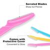 Facial Razors for Women - Eyebrow Shaper & Face Hair Remover Blades with Protective Cap - Pack of 9 (Colorful) - Dermaplaning Tool for Smooth & Glowing Skin (Pack of 9) view 3