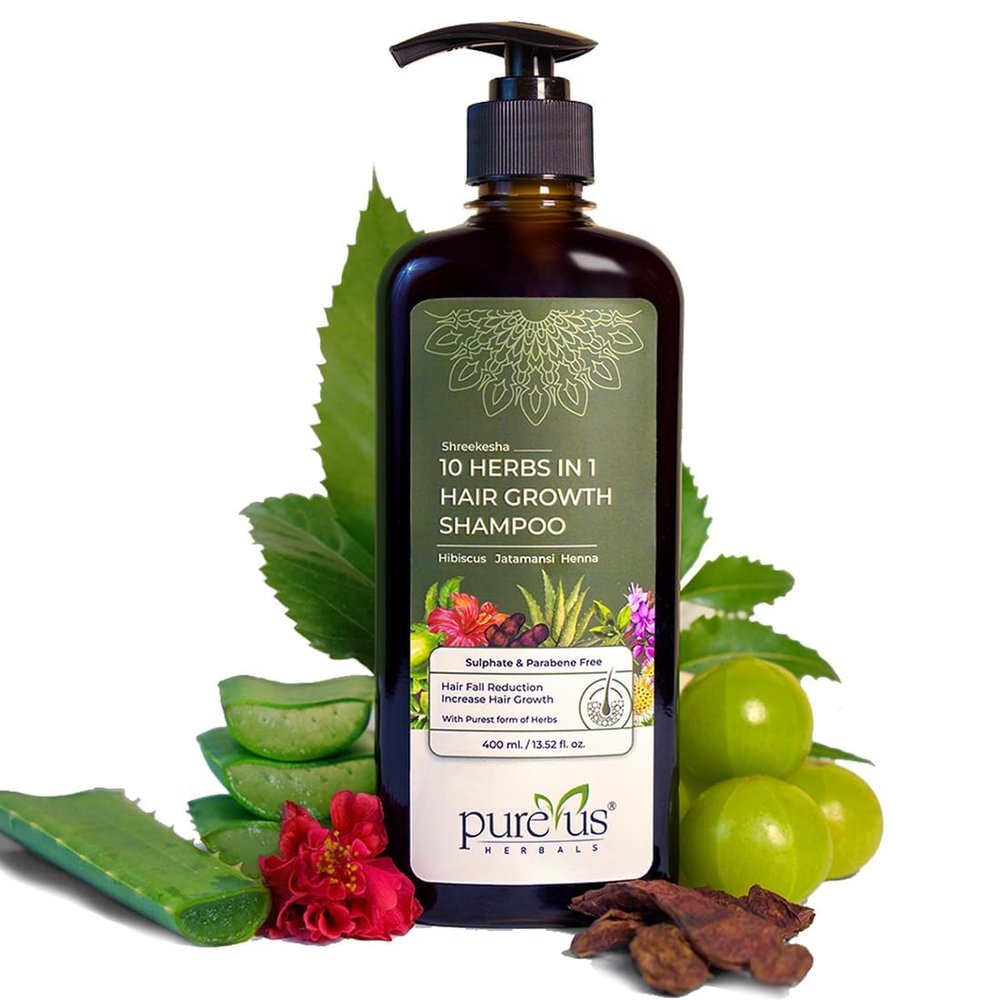 Anti Dandruff Shampoo 10 Herbs in 1 Sulphate & Paraben Free Shampoo for damage control, hair fall, Healthy Scalp, & Dry Frizzy hair |Natural Ingredients for Women & Men (400 ml)