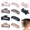 10 Pcs Flat Hair Claw Clips for Women, 3 Styles Non-Slip French Matte Claw Clips for Long Thin Thick Curly Hair, Large Strong Hold Claw Clips for Thick Hair view 1