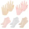 3pcs Silicone Socks for Women Moisturizing Feet, 2pcs Silicone Gloves for Dry Hands Exfoliates and Nourishes The Skin Good Elasticity and Can Be Stretched (Pink) view 1