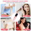 Cordless Hair Straightener Brush - Portable Hair Brush for Travel - 30s Fast Heating - Portable Straightening Brush for Travel, Mini Hot Straightening Comb for Women view 4