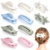 10 Pcs Flat Hair Claw Clips for Women, 3 Styles Non-Slip French Matte Claw Clips for Long Thin Thick Curly Hair, Large Strong Hold Claw Clips for Thick Hair view 1