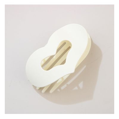 12 Pcs Large Solid Color Hair Claw Clips for Women - 3.74 Inch Alligator & Heart Shape Designs for Thick & Thin Hair Accessories (Milk White)