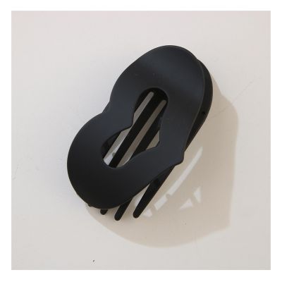 12 Pcs Large Solid Color Hair Claw Clips for Women - 3.74 Inch Alligator & Heart Shape Designs for Thick & Thin Hair Accessories (Black)