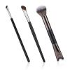 3pcs Sculpting Dual-End Nose Brush, Black U-Shaped 2-in-1 Noses Contour Brushes Angled Makeup Brush Nose Double Ended Shadow Shaper for Sculpting Highlighting Defining view 1