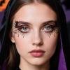 10pcs Halloween Temporary Face Tattoos, Bat Spider Web Skull Eyeshadow Tattoo Eye Makeup Stickers for Women Girls Cosplay Masquerade & Costume Party view 3