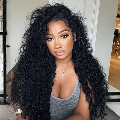 100% Real Human Hair Water Wave Half Wigs Human Hair 200% Density 3 In 1 Half Wig With Drawstring Seamless Clip Ins Flip Over Glueless Wigs Human Hair For Black Women No Lace Curly Half Wigs 24 Inch