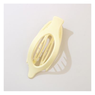 12 Pcs Large Solid Color Hair Claw Clips for Women - 4.53 Inch Alligator & Heart Shape Designs for Thick & Thin Hair Accessories (Off Yellow)