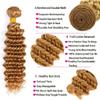 Color #27 Bundle Honey Blonde Deep Wave Human Hair Bundles 22 22 22 Inch Color #27 Pineapple Deep Wave Bundles Human Hair Blonde Bundle view 3