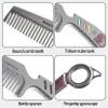 Titanium Comb with Fidget Ring EDC Grooming Tool for Men Mustache Comb Can DIY Tritium Tubes(Not included) view 4