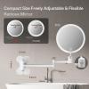6" Led Wall Mounted Makeup Mirror Double Sided 1/10X, 1-Second Install Lightweight Compact Wall Mirror with Light, Rechargeable Extendable Magnifying Mirror for Bathroom, Wall Vanity Mirrors (1+10X) view 4