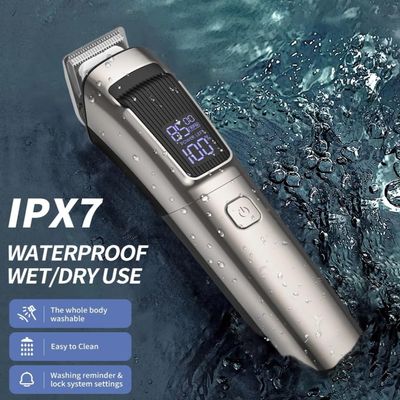 6-in-1 Men's Grooming Kit, Waterproof Electric Hair Trimmer with LED Display, Beard Trimmer, Nose Hair Trimmer, Multiple Guide Combs, USB Charging